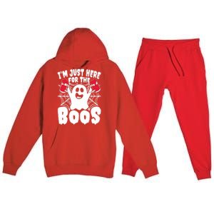 IM Just Here For The Boos Funny Halloween Premium Hooded Sweatsuit Set