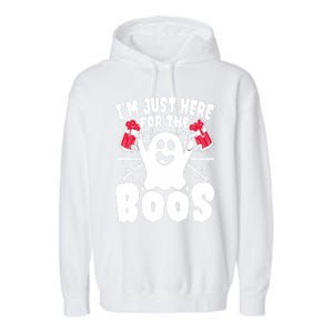 IM Just Here For The Boos Funny Halloween Garment-Dyed Fleece Hoodie