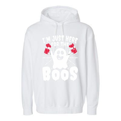 IM Just Here For The Boos Funny Halloween Garment-Dyed Fleece Hoodie