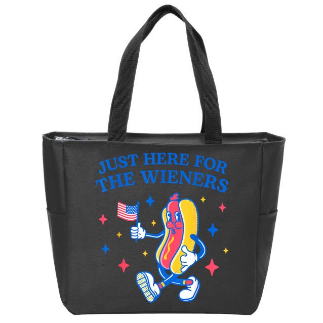 Im Just Here For The Wieners 4th Of July Shirts Zip Tote Bag