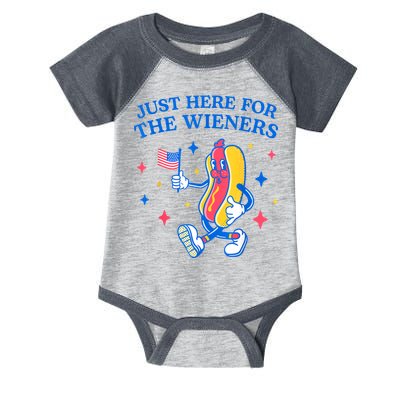 Im Just Here For The Wieners 4th Of July Shirts Infant Baby Jersey Bodysuit
