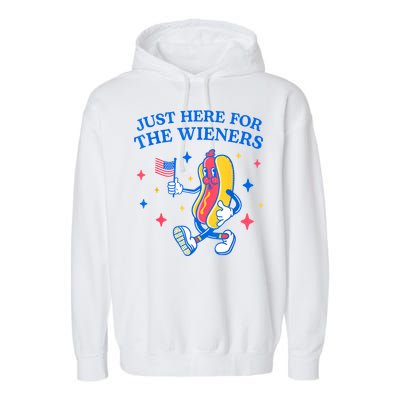 Im Just Here For The Wieners 4th Of July Shirts Garment-Dyed Fleece Hoodie