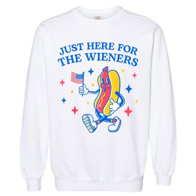 Im Just Here For The Wieners 4th Of July Shirts Garment-Dyed Sweatshirt