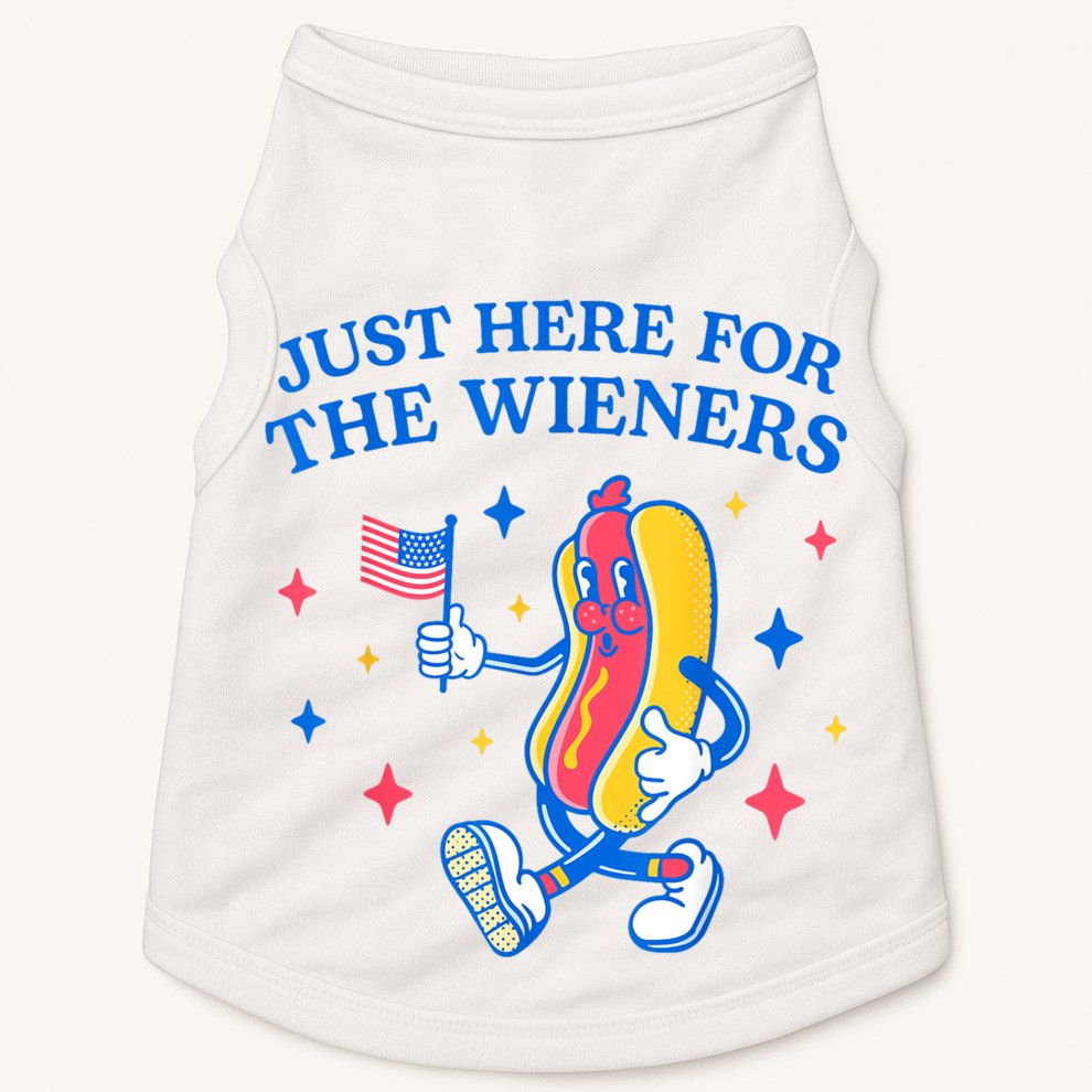 Im Just Here For The Wieners 4th Of July Shirts Doggie Tank