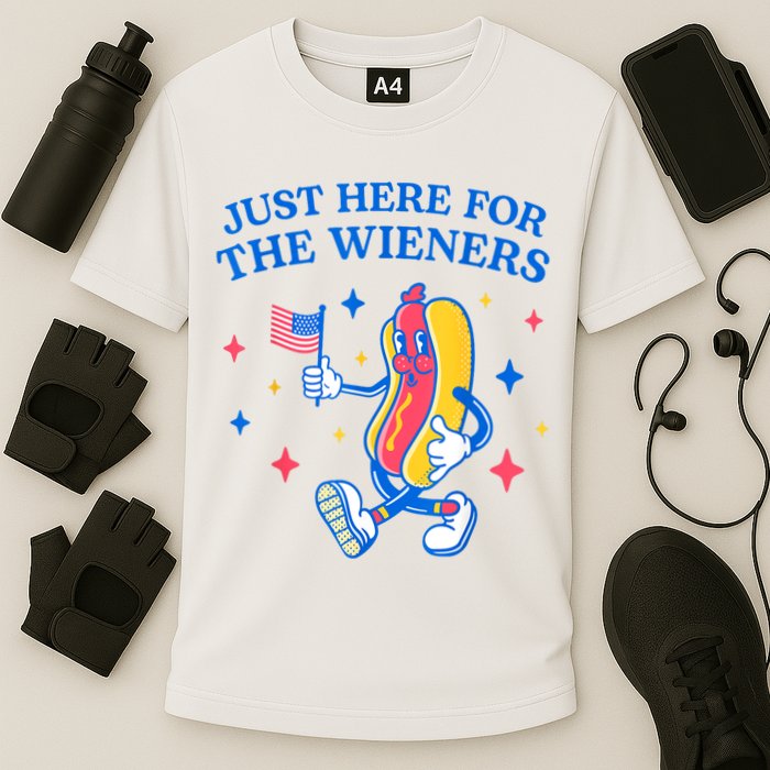 Im Just Here For The Wieners 4th Of July Shirts Cooling Performance Crew T-Shirt