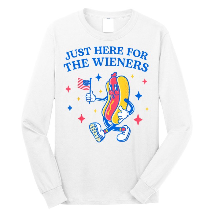 Im Just Here For The Wieners 4th Of July Shirts Long Sleeve Shirt