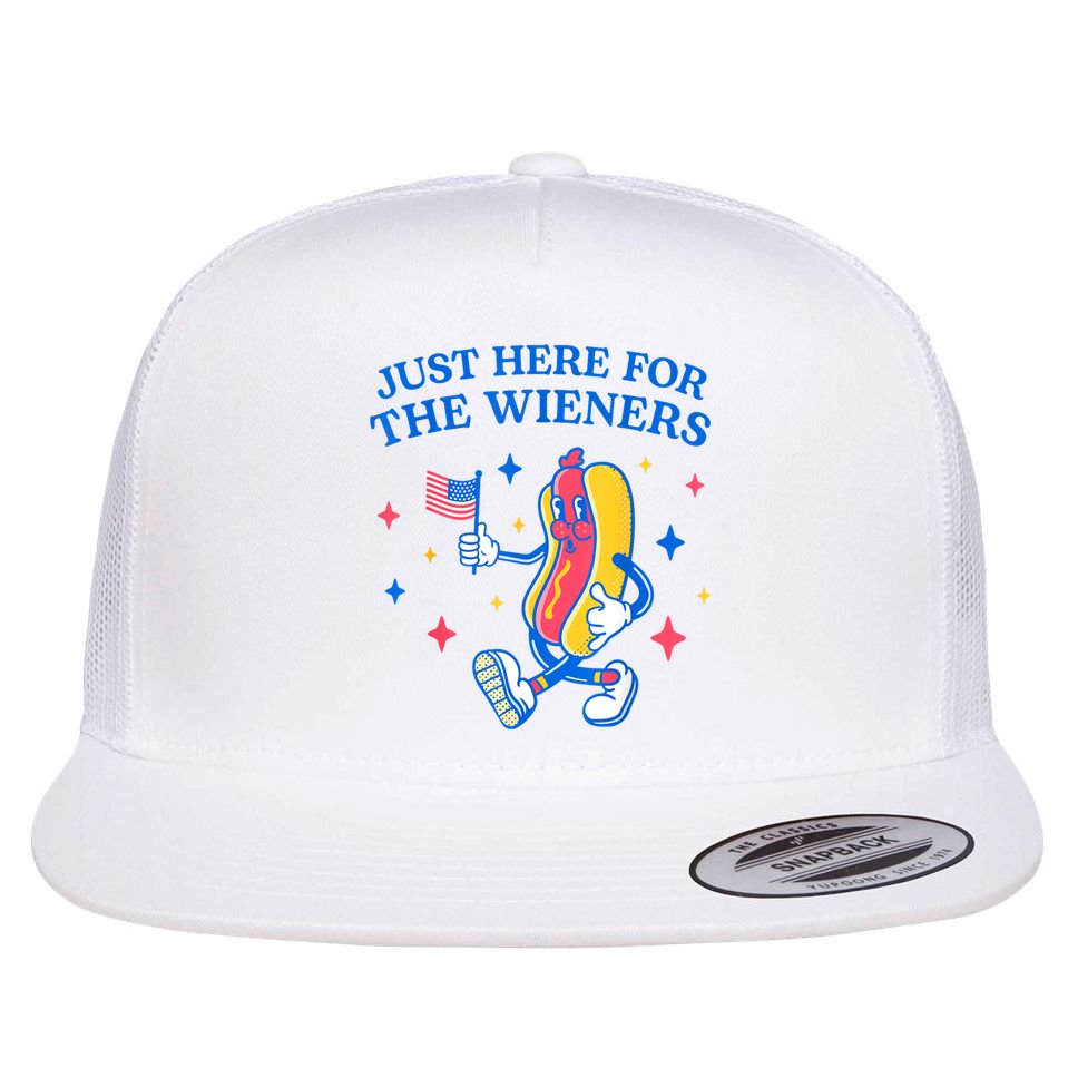 Im Just Here For The Wieners 4th Of July Shirts Flat Bill Trucker Hat