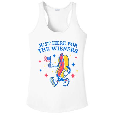 Im Just Here For The Wieners 4th Of July Shirts Ladies PosiCharge Competitor Racerback Tank