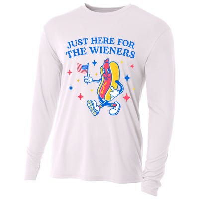 Im Just Here For The Wieners 4th Of July Shirts Cooling Performance Long Sleeve Crew
