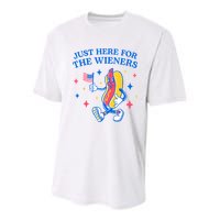 Im Just Here For The Wieners 4th Of July Shirts Youth Performance Sprint T-Shirt