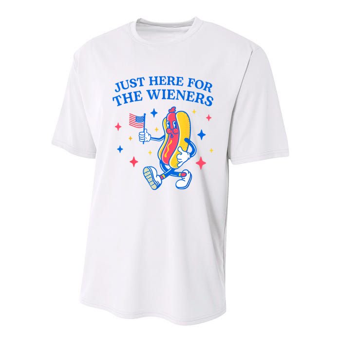 Im Just Here For The Wieners 4th Of July Shirts Youth Performance Sprint T-Shirt