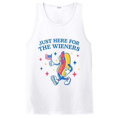 Im Just Here For The Wieners 4th Of July Shirts PosiCharge Competitor Tank