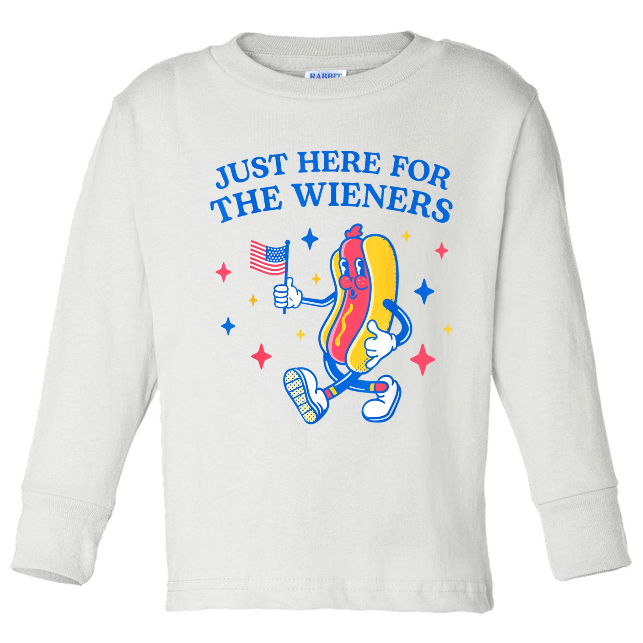 Im Just Here For The Wieners 4th Of July Shirts Toddler Long Sleeve Shirt