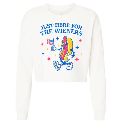 Im Just Here For The Wieners 4th Of July Shirts Cropped Pullover Crew