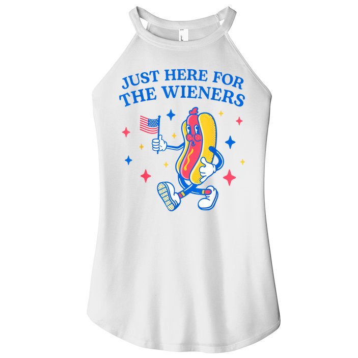 Im Just Here For The Wieners 4th Of July Shirts Women's Perfect Tri Rocker Tank