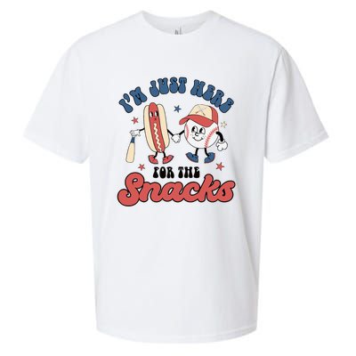 IM Just Here For The Snacks Baseball 4th Of July Hot Dog Sueded Cloud Jersey T-Shirt