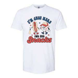 IM Just Here For The Snacks Baseball 4th Of July Hot Dog Softstyle CVC T-Shirt