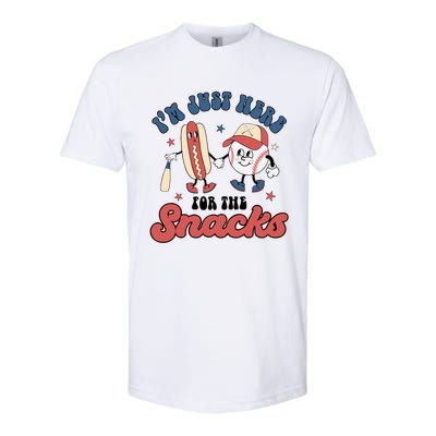 IM Just Here For The Snacks Baseball 4th Of July Hot Dog Softstyle® CVC T-Shirt