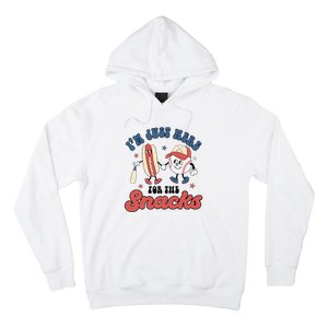 IM Just Here For The Snacks Baseball 4th Of July Hot Dog Hoodie