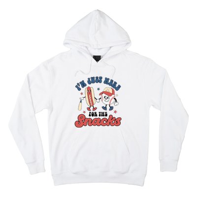 IM Just Here For The Snacks Baseball 4th Of July Hot Dog Hoodie