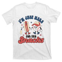 IM Just Here For The Snacks Baseball 4th Of July Hot Dog T-Shirt