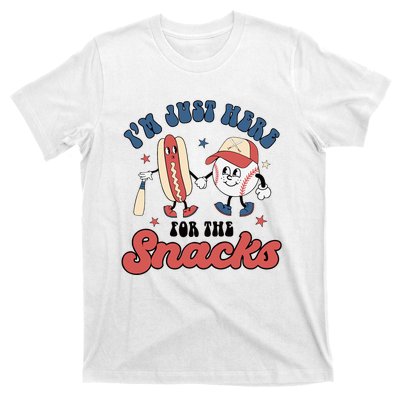 IM Just Here For The Snacks Baseball 4th Of July Hot Dog T-Shirt