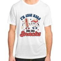 IM Just Here For The Snacks Baseball 4th Of July Hot Dog Adult ChromaSoft Performance T-Shirt