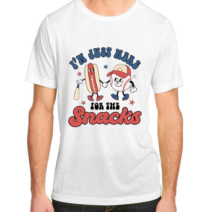 IM Just Here For The Snacks Baseball 4th Of July Hot Dog Adult ChromaSoft Performance T-Shirt