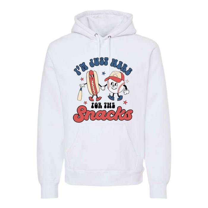 IM Just Here For The Snacks Baseball 4th Of July Hot Dog Premium Hoodie