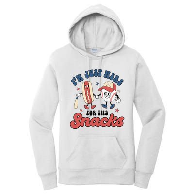 IM Just Here For The Snacks Baseball 4th Of July Hot Dog Women's Pullover Hoodie