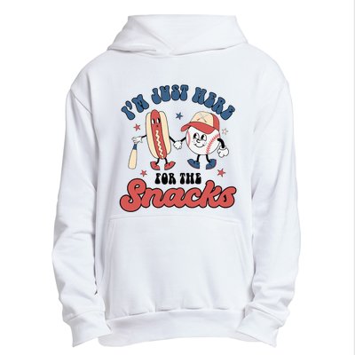 IM Just Here For The Snacks Baseball 4th Of July Hot Dog Urban Pullover Hoodie