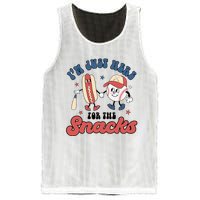 IM Just Here For The Snacks Baseball 4th Of July Hot Dog Mesh Reversible Basketball Jersey Tank