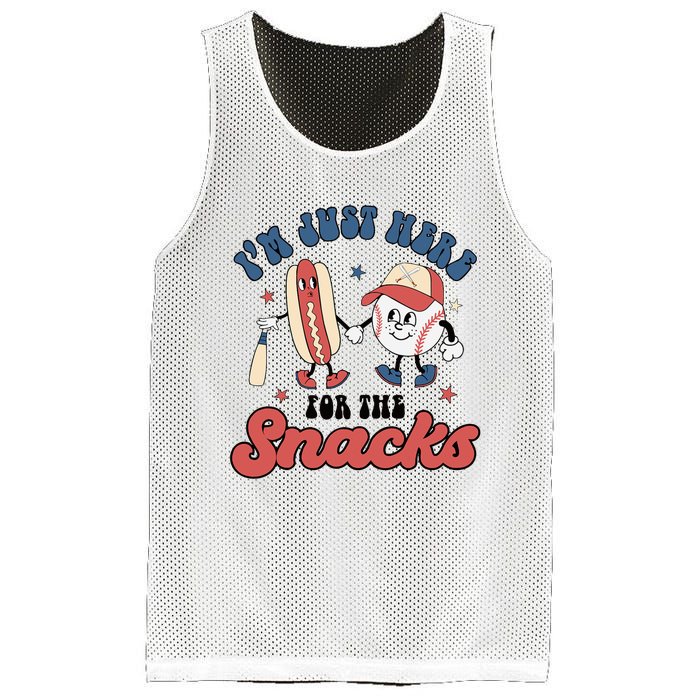 IM Just Here For The Snacks Baseball 4th Of July Hot Dog Mesh Reversible Basketball Jersey Tank