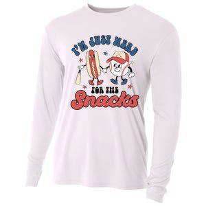 IM Just Here For The Snacks Baseball 4th Of July Hot Dog Cooling Performance Long Sleeve Crew