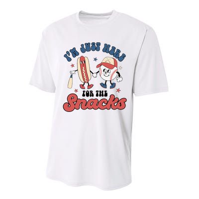 IM Just Here For The Snacks Baseball 4th Of July Hot Dog Performance Sprint T-Shirt