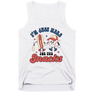 IM Just Here For The Snacks Baseball 4th Of July Hot Dog Tank Top