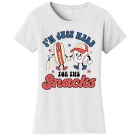 IM Just Here For The Snacks Baseball 4th Of July Hot Dog Women's T-Shirt