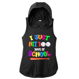 I Just Hit 100 Days Of School Baseball 100th Day Meaningful Gift Ladies PosiCharge Tri-Blend Wicking Draft Hoodie Tank