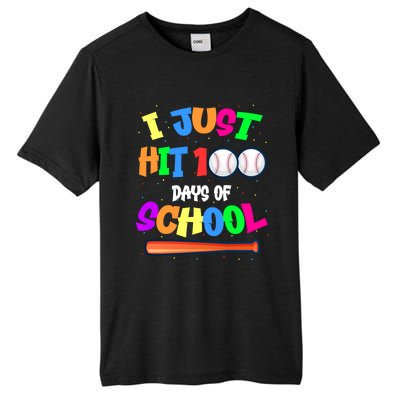 I Just Hit 100 Days Of School Baseball 100th Day Meaningful Gift Tall Fusion ChromaSoft Performance T-Shirt