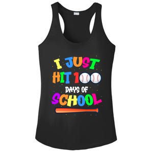 I Just Hit 100 Days Of School Baseball 100th Day Meaningful Gift Ladies PosiCharge Competitor Racerback Tank