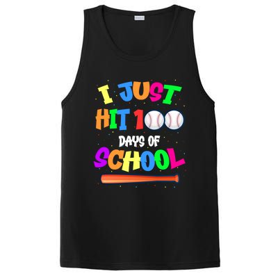 I Just Hit 100 Days Of School Baseball 100th Day Meaningful Gift PosiCharge Competitor Tank