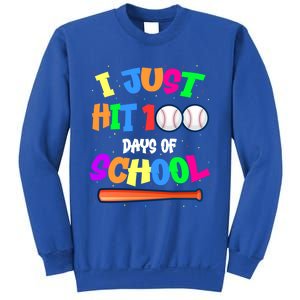 I Just Hit 100 Days Of School Baseball 100th Day Meaningful Gift Sweatshirt