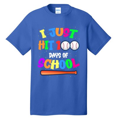 I Just Hit 100 Days Of School Baseball 100th Day Meaningful Gift Tall T-Shirt