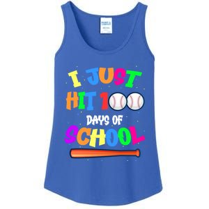 I Just Hit 100 Days Of School Baseball 100th Day Meaningful Gift Ladies Essential Tank