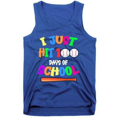 I Just Hit 100 Days Of School Baseball 100th Day Meaningful Gift Tank Top