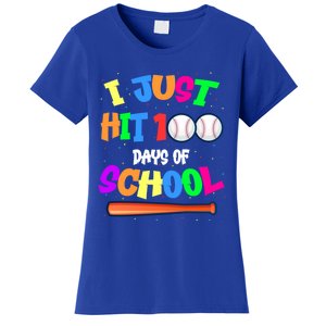 I Just Hit 100 Days Of School Baseball 100th Day Meaningful Gift Women's T-Shirt