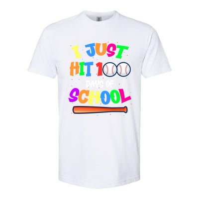 I Just Hit 100 Days Of School Baseball 100th Day Meaningful Gift Softstyle® CVC T-Shirt