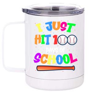 I Just Hit 100 Days Of School Baseball 100th Day Meaningful Gift 12 oz Stainless Steel Tumbler Cup