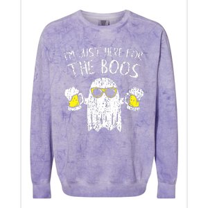 Im Just Here For The Boos Colorblast Crewneck Sweatshirt