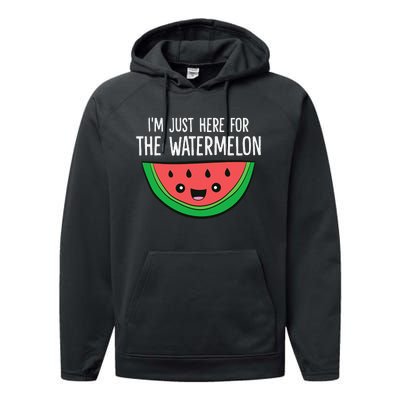 I'm Just Here For The Watermelon Performance Fleece Hoodie